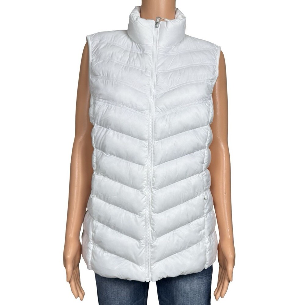 32 Degrees Heat Womens X-Large Jacket Vest Puffer Lightweight White Winter New
